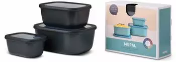 Rosti Mepal Cirqula Multischüssel-Set 3-teilig rechteckig Nordic Black