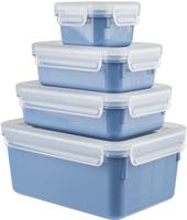 EMSA Frischhaltedosen-Set Clip & Close Color Edition, 4er-Set (aqua-blau)