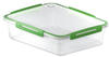 Rotho Memory Frischhaltedose 3.1 l rechteckig, Kunststoff (BPA-frei), transparent/grün, 3,1 Liter (29 x 22 x 7,7 cm)