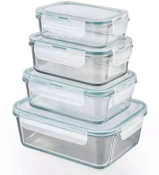 GOURMETmaxx Klick-it Glas-Frischhaltedosen 8-teilig