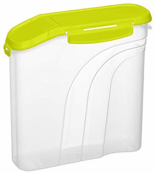 Rotho Fresh Müslibox, Kunststoff (BPA-frei), Transparent/Grün, 2.2 Liter (22 x 8 x22 cm)