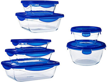 Pyrex Set of 7 Cook & Go Glass Food Storage Containers