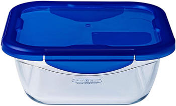 Pyrex Cook & Go Square Container Transparent blue