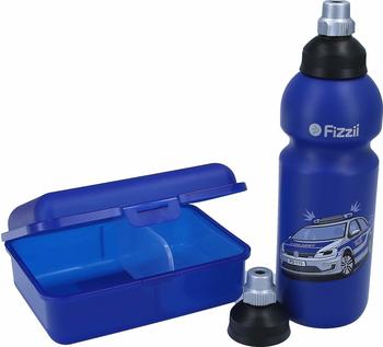 Fizzii Pausenset Trinkflasche & Brotdose Polizei
