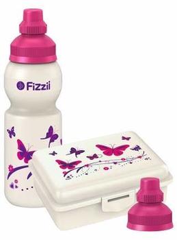 Fizzii Mini-Pausenset Trinkflasche & Brotdose Schmetterling