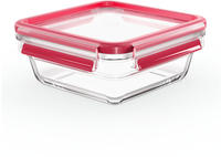 Emsa Aufbewahrungsbecher "Clip & Close Glas" 0,8 Liter, quadratisch, Stapelkante,