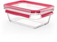 Clip&close Glass Vorratsdose 850 Ml Glas Rot - Emsa