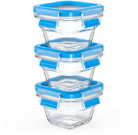 Emsa Frischhaltedose "N10507 Clip & Close Glas" 3 x 0,18L, gefrierfest, backofenfest,