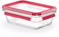 Emsa Aufbewahrungsbecher "Clip & Close Glas" 0,7 Liter, rechteckig, Stapelkante,