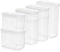 emsa Trockenvorratsdose OPTIMA, 7er Set, transparent-wei&szlig;