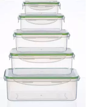 King Kunststoffbeh&auml;lter-Aufbewahrungs-Set 5-teilig gr&uuml;n