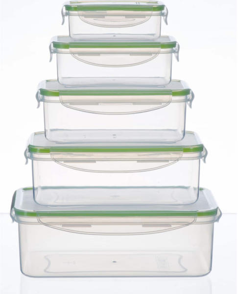 King Kunststoffbehälter-Aufbewahrungs-Set 5-teilig grün