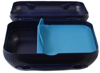 Tupperware Lunchbox Lunch-Box DUNKELBLAU mit Trennung türkis +SPÜLTUCH