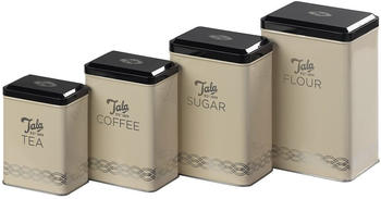 GEH Tala Originals, Set of 4 Kitchen Storage Tins in Indigo & Ivory Design