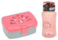 L&Auml;SSIG Lunchbox "About Friends, Dino rose" mit Trinkflasche