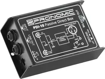 Pronomic PDI-10 passive DI-Box 1-Kanal, Ground-Lift, 0/20/40dB Pad (00034464)