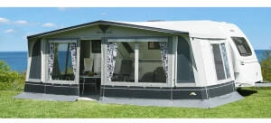 DWT DWT Wohnwagen-Vorzelt DOMINO Gr. 11 Umlaufmaß 851-880 cm Tiefe 250 cm mit 25 mm Stahlgestänge