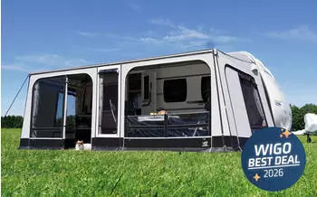 Wigo Rolli Plus Ambiente Markisenzelt inklusive Sunroof und Rock N Rolli Paket Tiefe 250 cm Größe 7 weiß, schwarz 911 945 cm 250 cm