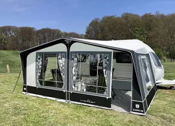 Walker Scandic 300 Wohnwagen Vorzelt Anthrazit mit Stahlgestänge Größe 1035 Umlaufmaß 1020 1050 cm anthrazit 1020 1050 cm Stahlgestänge MAX 25 mm / 28 mm