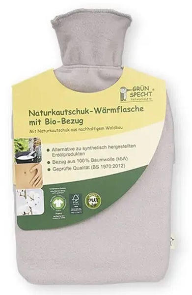 Grünspecht Naturkautschuk-Wärmflasche mit Bio-Bezug