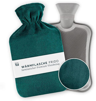 Blumtal Wärmflasche mit Bezug petrol