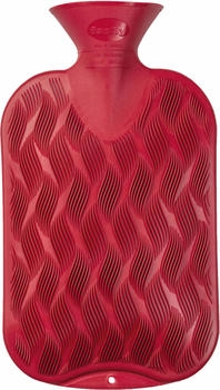 Fashy Wärmflasche Halblamelle Karo Rot Kunststoff 2 verschiedene Seiten (6437-42)