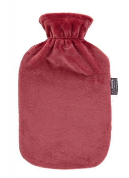 Fashy Wärmflasche mit Bezug Nicki Velour Rot Bettflasche (6712-42)