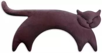 Leschi Körnerkissen Katze lila, Bio-Baumwolle, 47x23cm (37182)