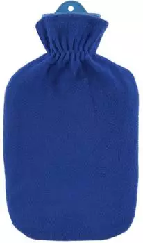 Sänger Wärmflasche mit Fleecebezug "Kunterbunt" blau 2l