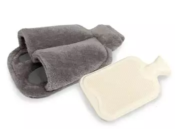 Vital Comfort Fußwärmer mit Wärmflasche grau 1,75L Fleece (6688241)