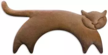 Leschi Katze Wärmekissen Nackenwärmer, Bio-Baumwolle, braun, 47x23cm (37183)
