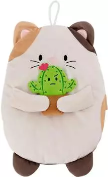 NICI Wärmflasche mymochi Katze Angy mit Kaktus 300 ml 30 cm 2in1 - Kuscheltier & Wärmflasche in einem