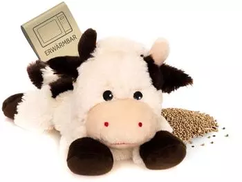 Habibi Plush Wärmetier Kuh liegend, schwarz/weiß (1826)