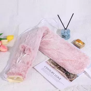 LuxusKollektion Nacken-W&auml;rmflasche extra lang mit flauschigem Bezug, 73cm