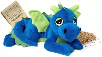 Habibi Plush Glücksdrache Wärmekuscheltier royalblau, Hirsefüllung (1861)