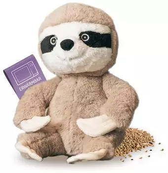 Habibi Plush Premium Faultier Wärmekuscheltier, herausnehmbare Hirsefüllung (1947)
