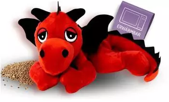Habibi Plush Glücksdrache Wärmetier rot, Hirsefüllung (1864)