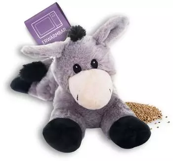 Habibi Plush Classic Wärmetier Esel, grau (1837)