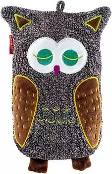 Hugo Frosch Kinder &Ouml;ko-W&auml;rmflasche Strickbezug (0,8 L) - Eule braun melange