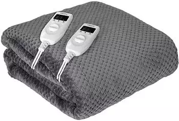 Camry CR-7417 Elektrische Heizdecke Doppelbett, Polyester, grau, 150x160cm (CR-7417)