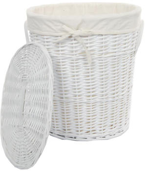 DVier Wäschetruhe mit Deckel Weiß Oval 60L (SWWK-08WOval-b)