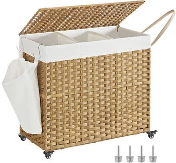 Songmics Wäschekorb mit Deckel 160 L (HBITT)