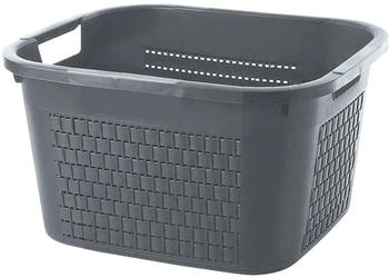 Rotho W&auml;schekorb Country, anthrazit, mit 2 Griffen, aus Kunststoff, 43,5x22,5x33,5 cm, 22 Liter