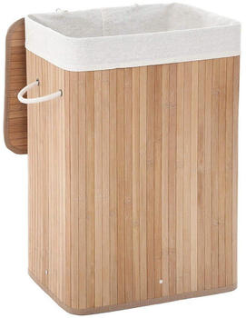 Songmics Wäschekorb LCB10Y, natur, mit Deckel, aus Bambus, faltbar, 40x60x30 cm, 72 Liter