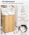 Songmics Wäschekorb LCB10Y, natur, mit Deckel, aus Bambus, faltbar, 40x60x30 cm, 72 Liter