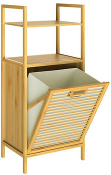 Casaria W&auml;schekorb Bambus mit Ablage - braun Massivholz