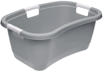 keeeper W&auml;schekorb Janne, grau, mit 3 Griffen, aus Kunststoff, 65x45x28,5 cm, 50 Liter