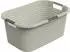 Rotho Wäschekorb Country cappuccino, mit 3 Griffen, aus Kunststoff, 58x25,1x38,9 cm, 40 Liter