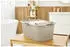 Rotho Wäschekorb Country cappuccino, mit 3 Griffen, aus Kunststoff, 58x25,1x38,9 cm, 40 Liter