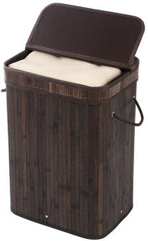 Songmics W&auml;schekorb LCB10B, schwarz, mit Deckel, aus Bambus, faltbar, 40x60x30 cm, 72 Liter